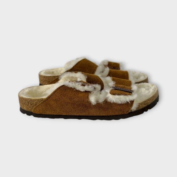 Birkenstock Arizona Shearling-Lined Suede Sandals Size 6 - Picture 3 of 12